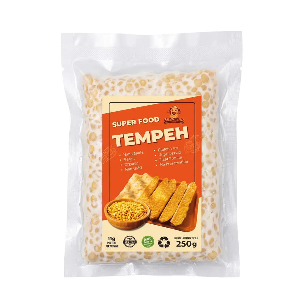 Tempeh Đậu Lăng Vàng, Super Food, Frozen Lentil Tempeh (250g) - ONG TEMPEH