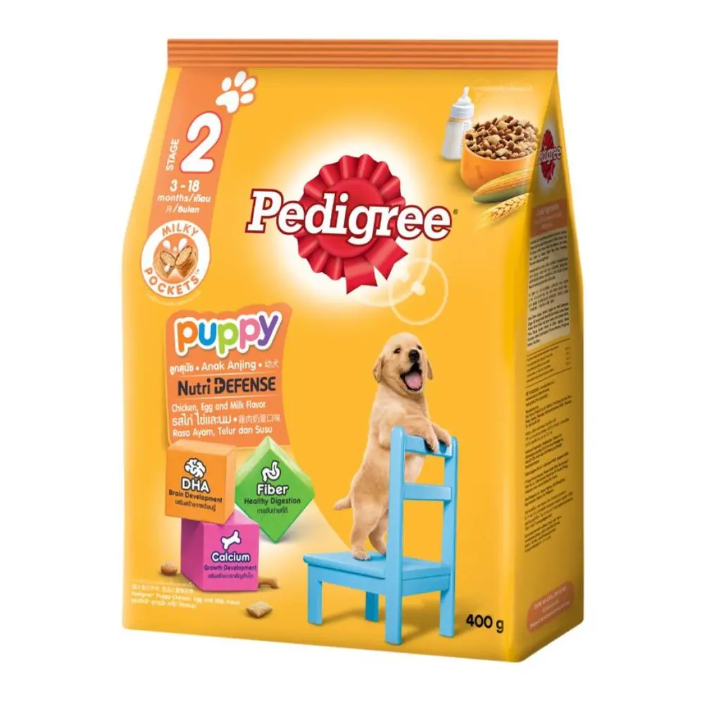 Thức Ăn Cho Chó Con, Puppy Food, Chicken, Egg & Milk Flavor, Stage 2, 3 - 18 Tháng (400g) - PEDIGREE