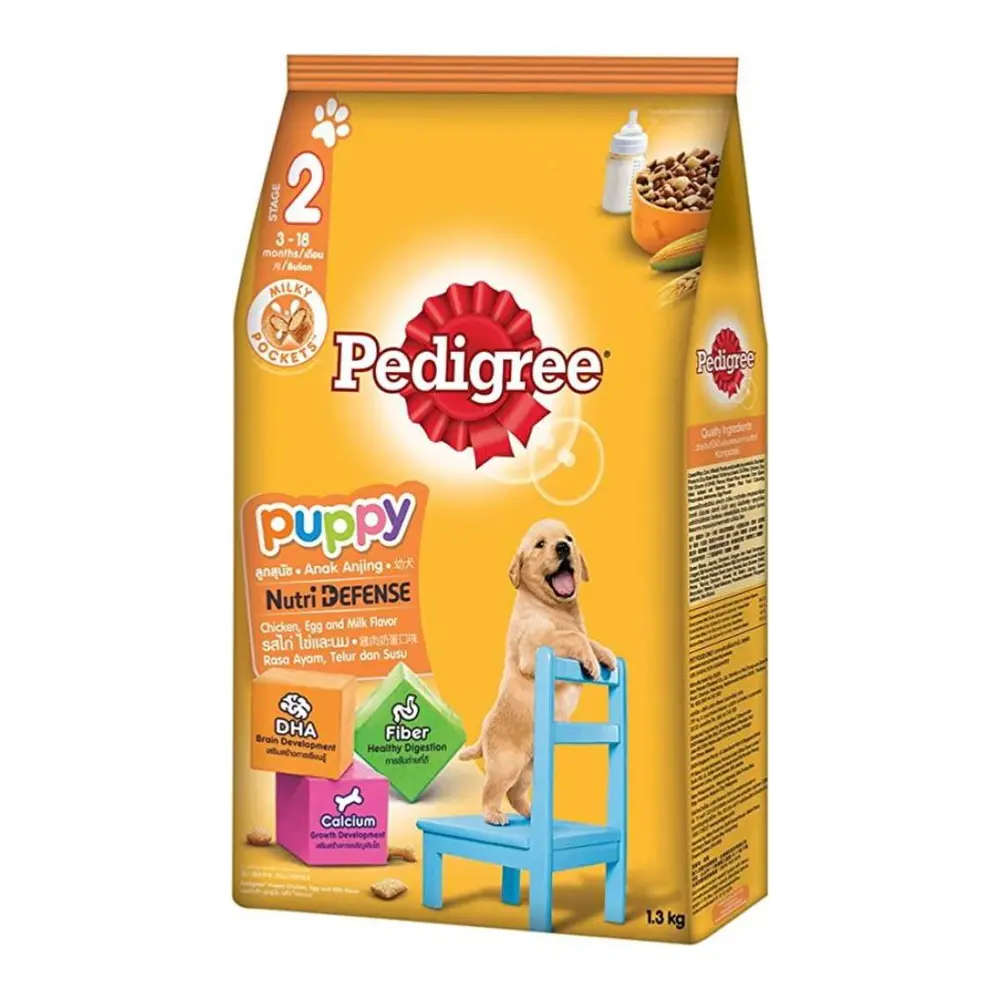 Thức Ăn Cho Chó Con, Puppy Food, Chicken, Egg & Milk Flavor, Stage 2, 3 - 18 Tháng (1.3kg) - PEDIGREE