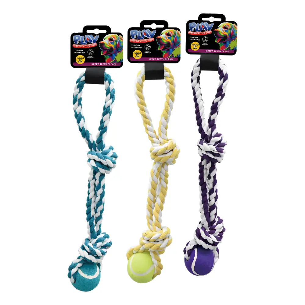 Dây Đồ Chơi Kéo Co & Banh Cho Chó, Play, Dog Tug Toy with Ball (45cm) - UNCLE BILLS