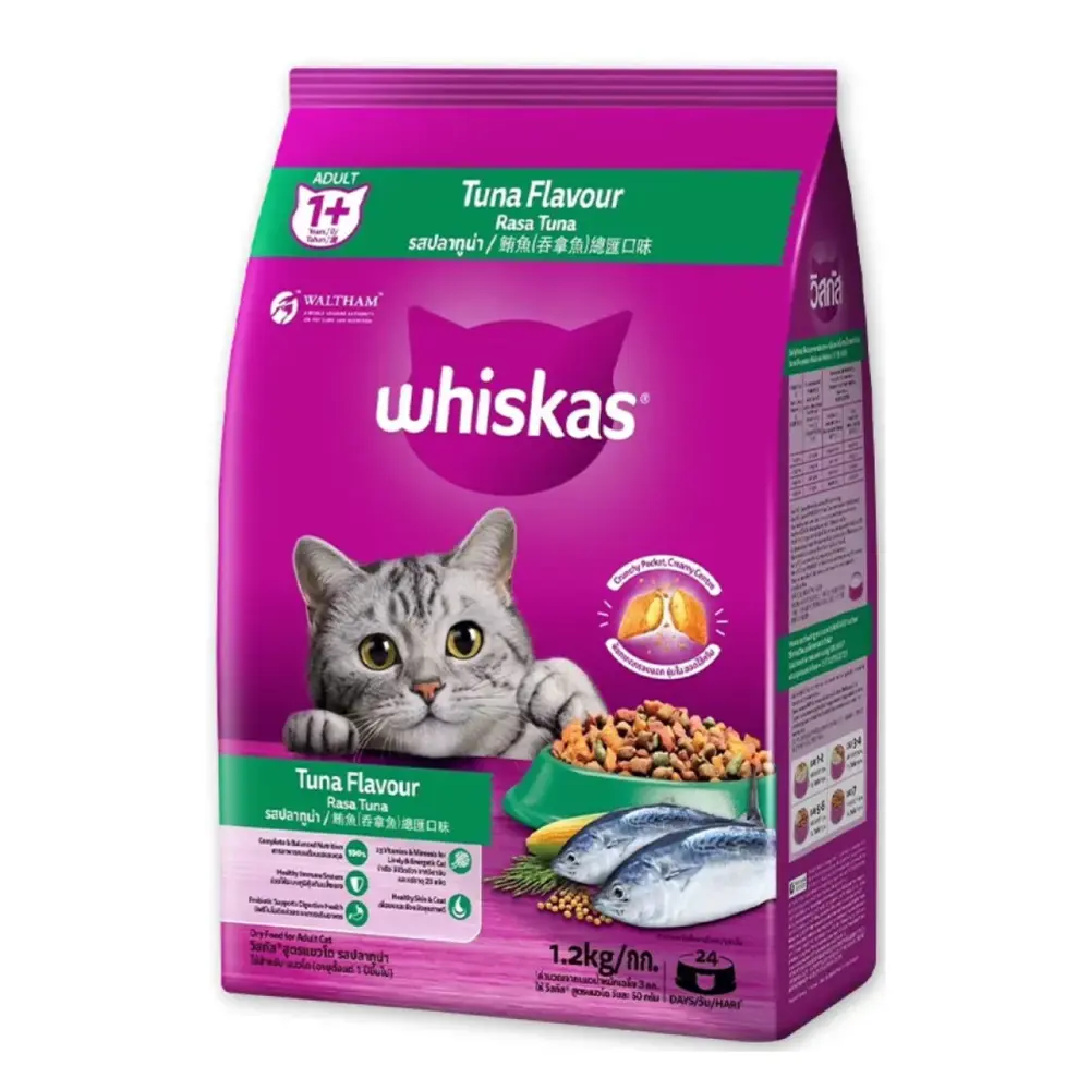 Thức Ăn Cho Mèo Vị Cá Ngừ, Cat Food, Tuna Flavor, Adult 1+ (1.2kg) - WHISKAS