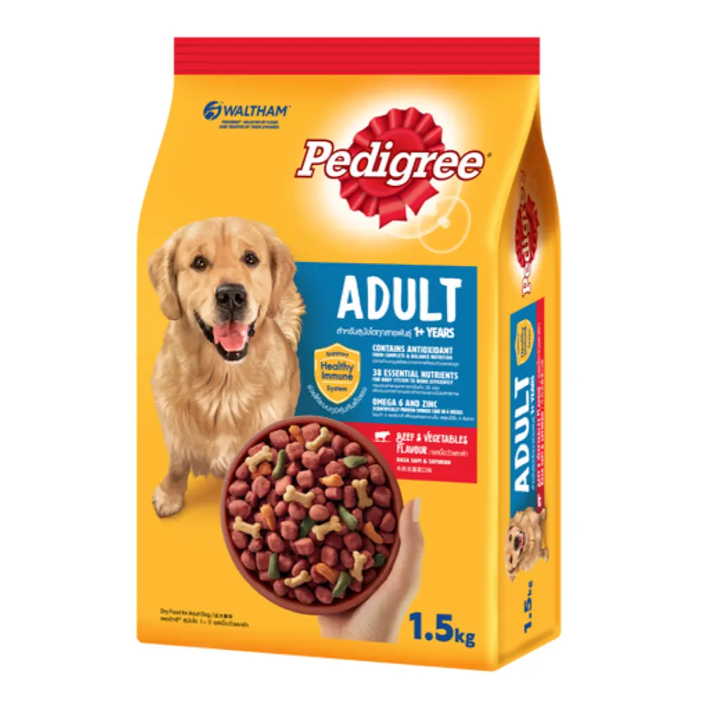 Thức Ăn Cho Chó Trưởng Thành Vị Bò & Rau, Adult Dog Food, Beef & Vegetable Flavor (1.5kg) - PEDIGREE