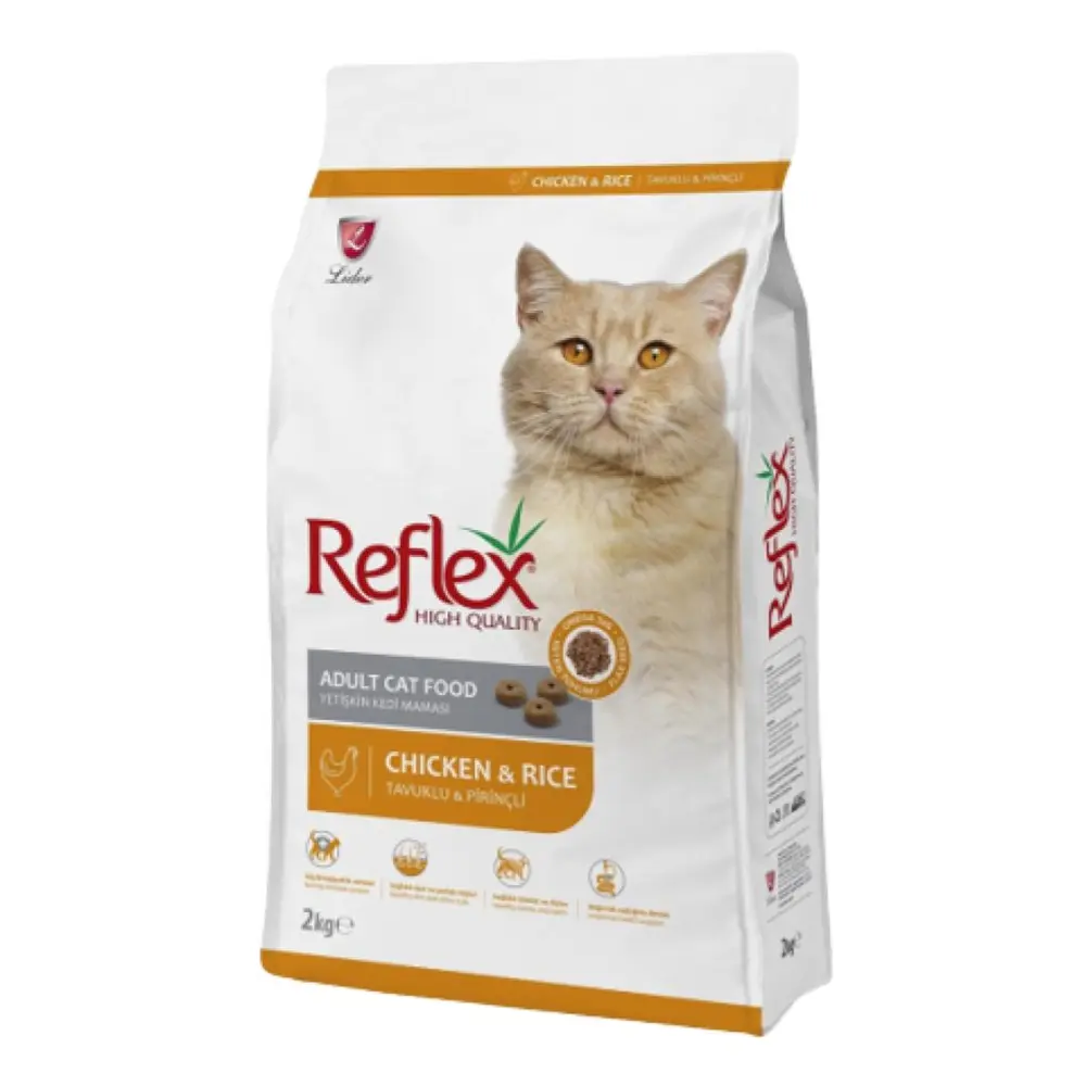 Thức ăn Cho Mèo Lớn Vị Gà & Cơm, Reflex High Quality, Adult Cat Food, Chicken & Rice (2kg) - LIDER PET FOOD