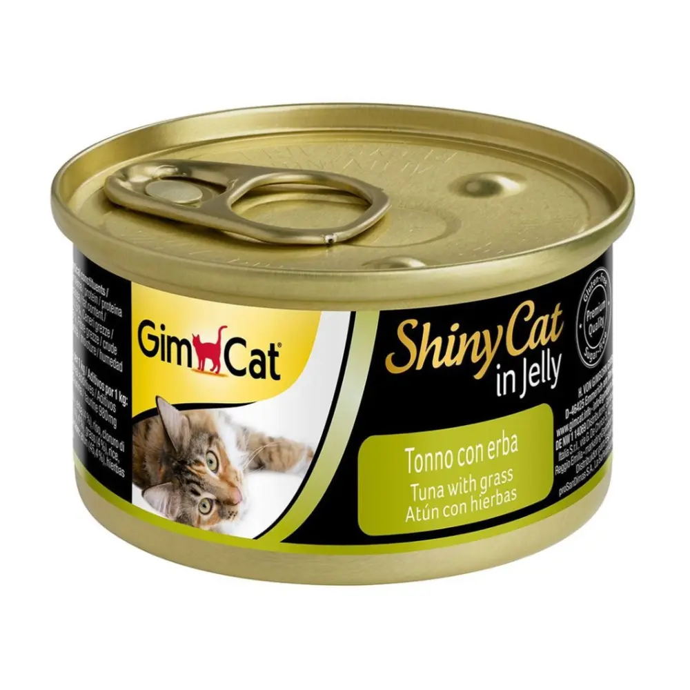 Thịt Cá Ngừ & Cỏ Cho Mèo, Shiny Cat in Jelly, Tuna with Grass (70g) - GIMCAT