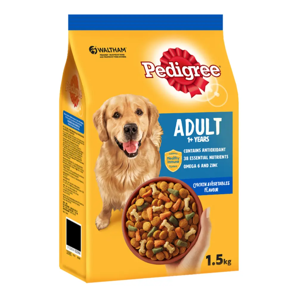 Thức Ăn Cho Chó Trưởng Thành, Vị Thịt Gà & Rau, Adult Dog Food, Chicken & Vegetables Flavor (1.5kg) - PEDIGREE