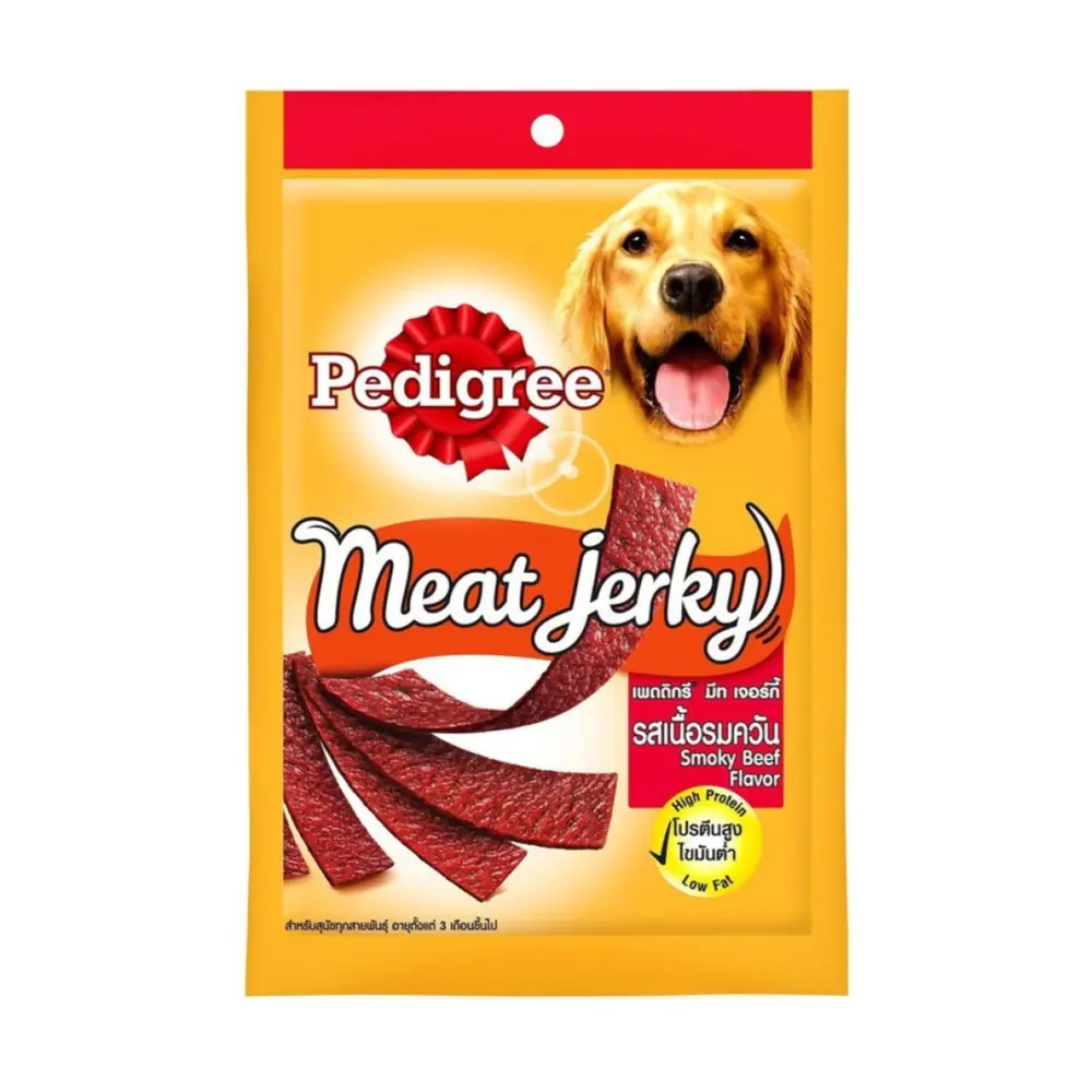 Snack Thưởng Cho Chó Vị Bò Xông Khói, Meat Jerky, Smoky Beef Flavor (80g) - PEDIGREE