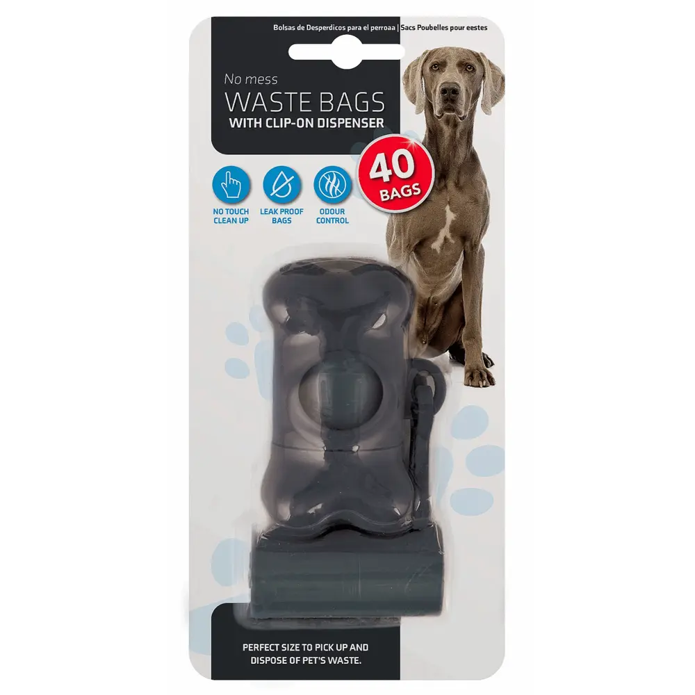 Bao Rác Thú Cưng Kèm Dụng Cụ Đựng, Pet Waste Bags with Clip-On Dispenser, 40 Cái - UNCLE BILLS