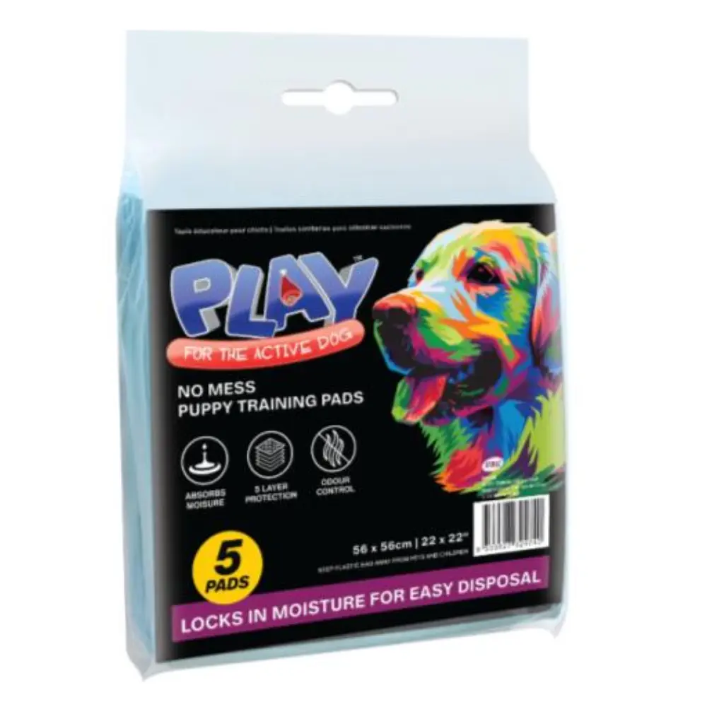Thảm Huấn Luyện Chó Hút Ẩm, Play, No Mess Puppy Training Pads, 5 Cái (56 x 56cm) - UNCLE BILLS