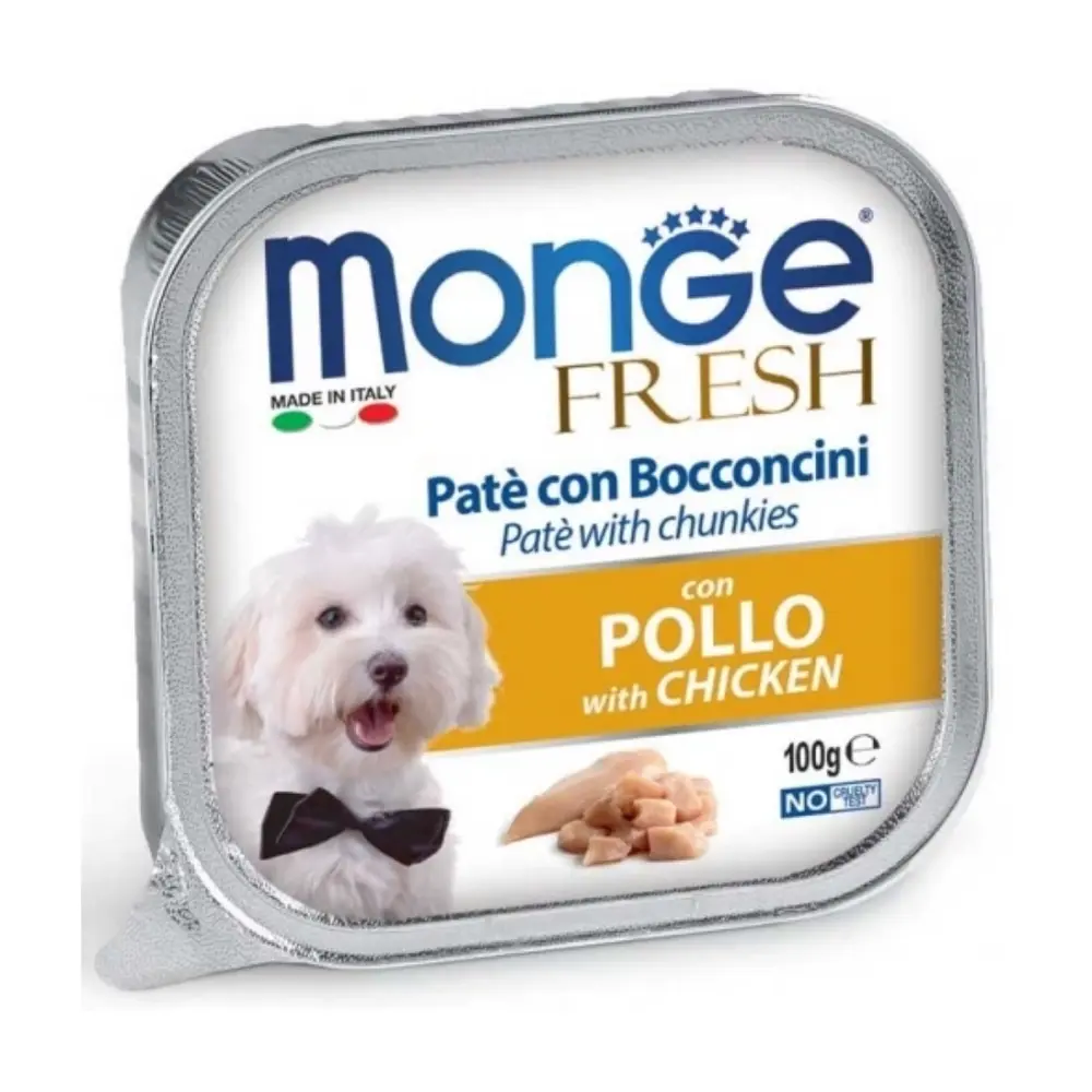 Pate Thịt Gà Cho Chó Nhỏ, Fresh Pate with Chunkies, with Chicken (100g) - MONGE