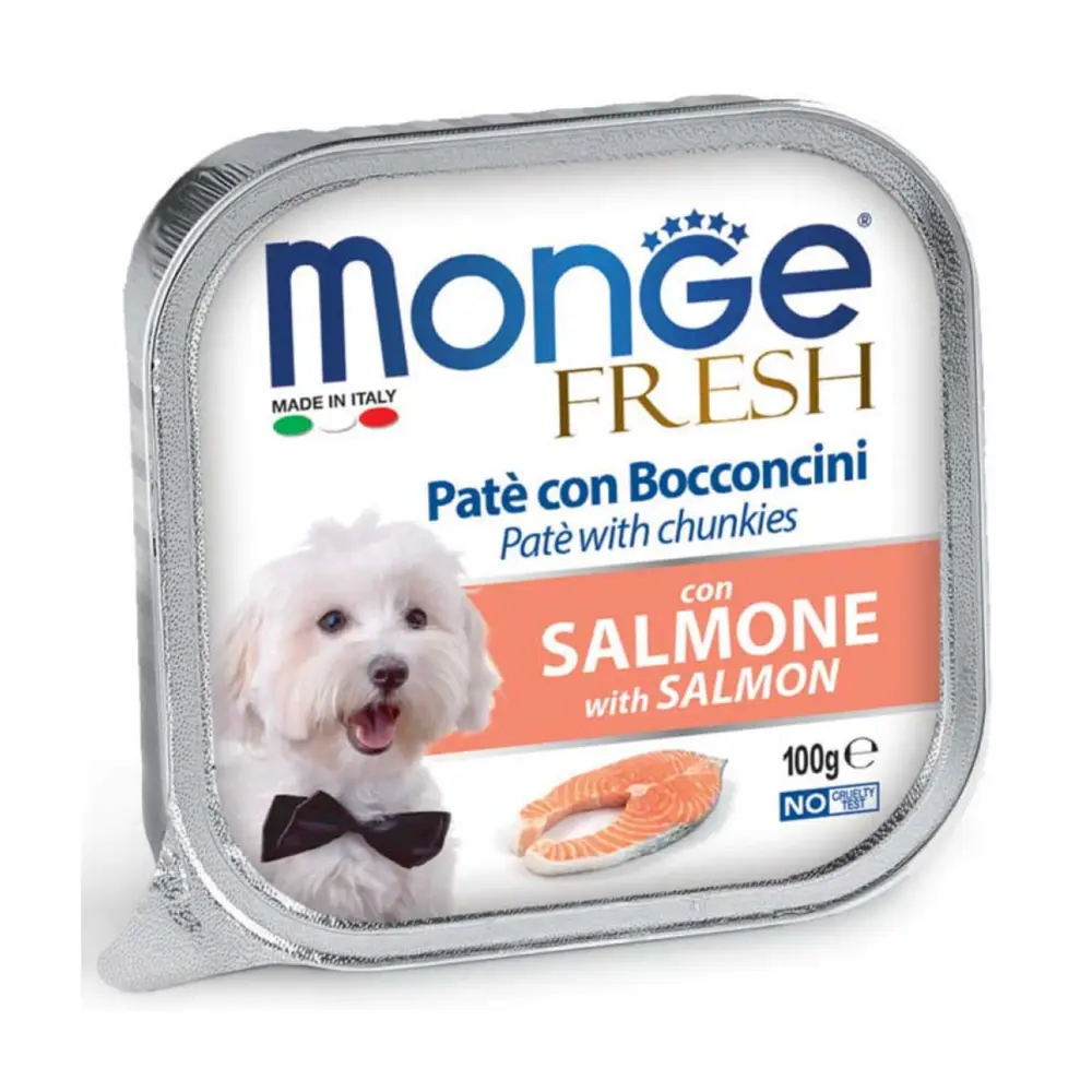 Pate Cá Hồi Cho Chó Nhỏ, Fresh Pate with Chunkies, with Salmon (100g) - MONGE