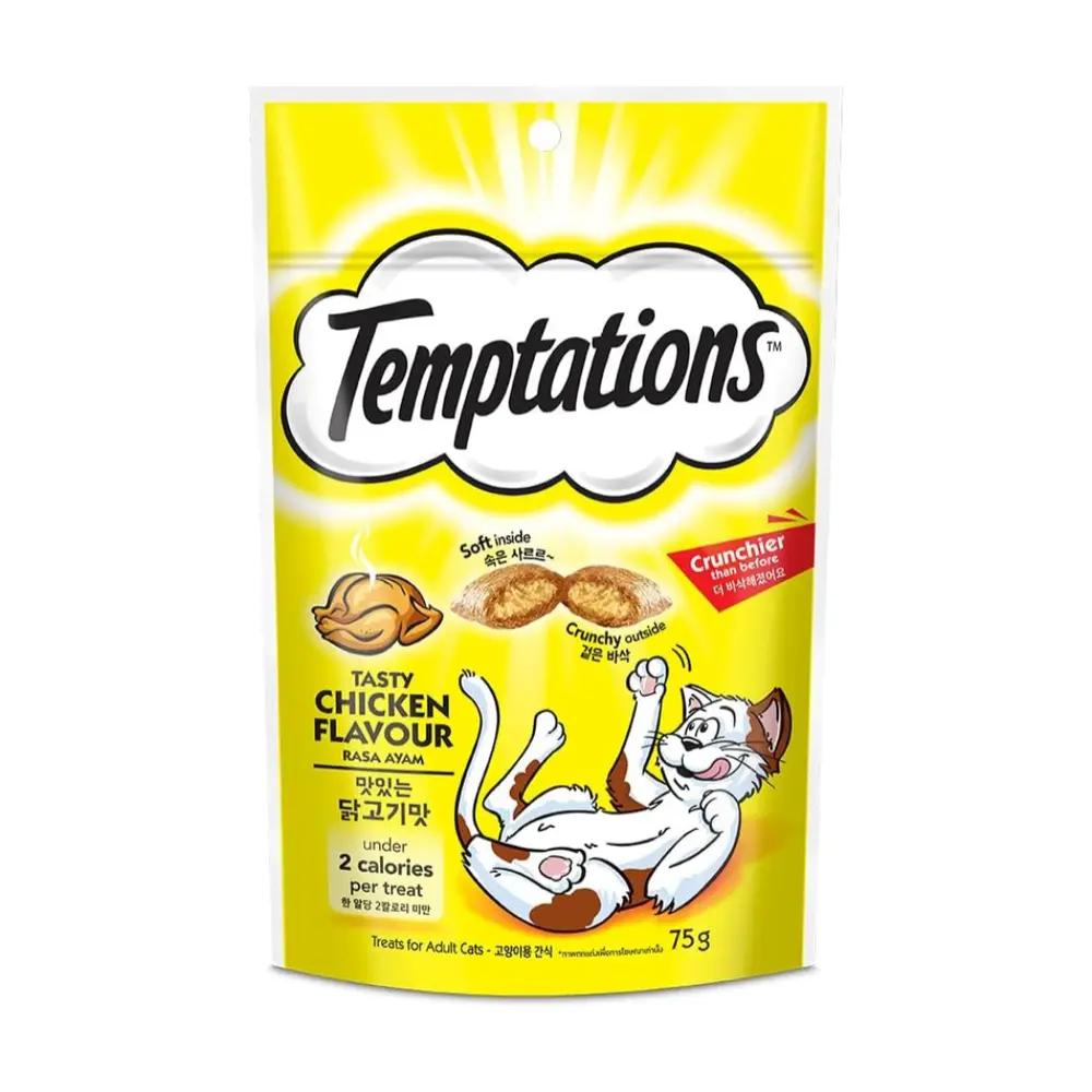 Bánh Thưởng Cho Mèo Vị Gà, Treats for Adult Cats, Tasty Chicken Flavour (75g) - TEMPTATIONS