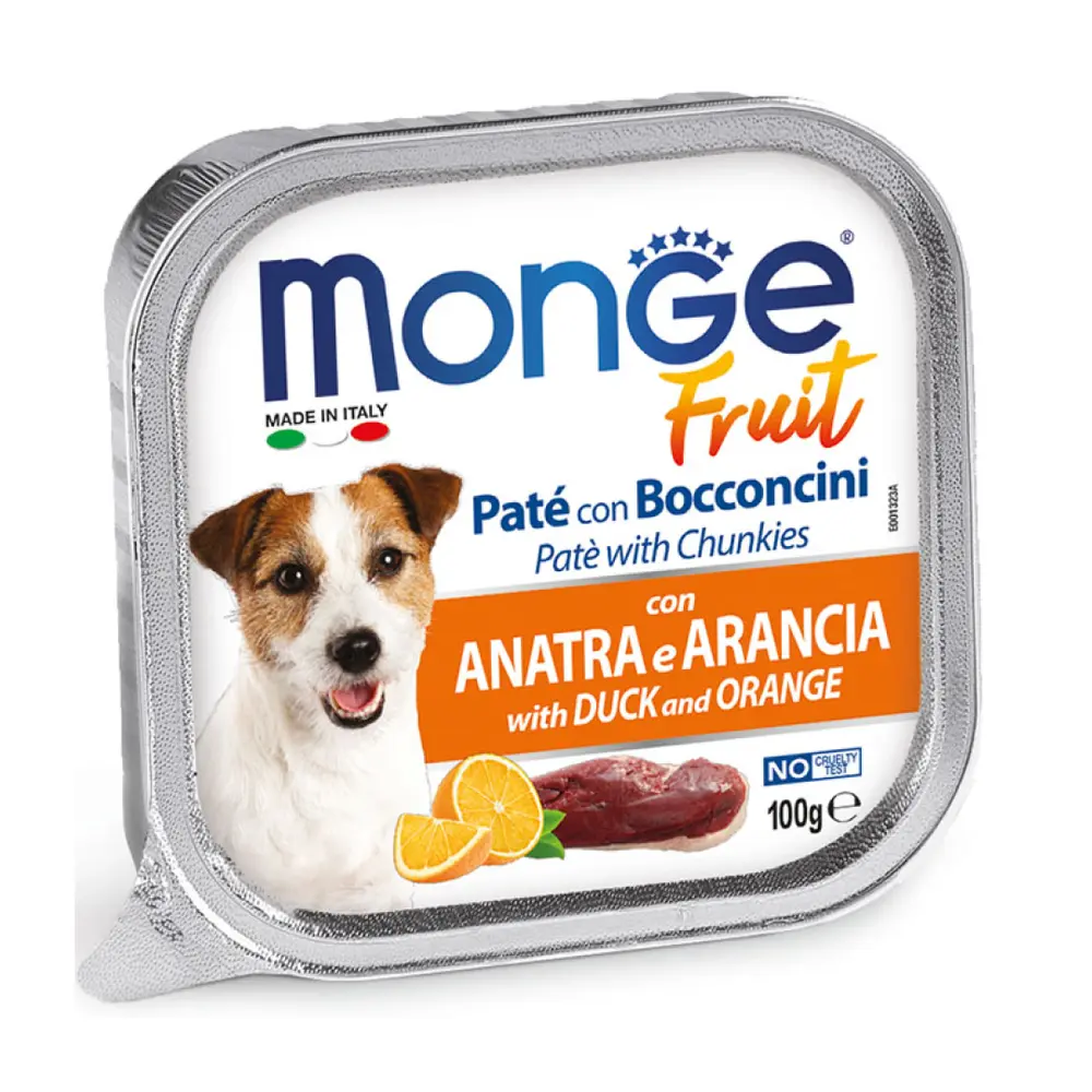 Pate Thịt Vịt & Cam Cho Chó Nhỏ, Fruit Pate with Chunkies, with Duck & Orange (100g) - MONGE