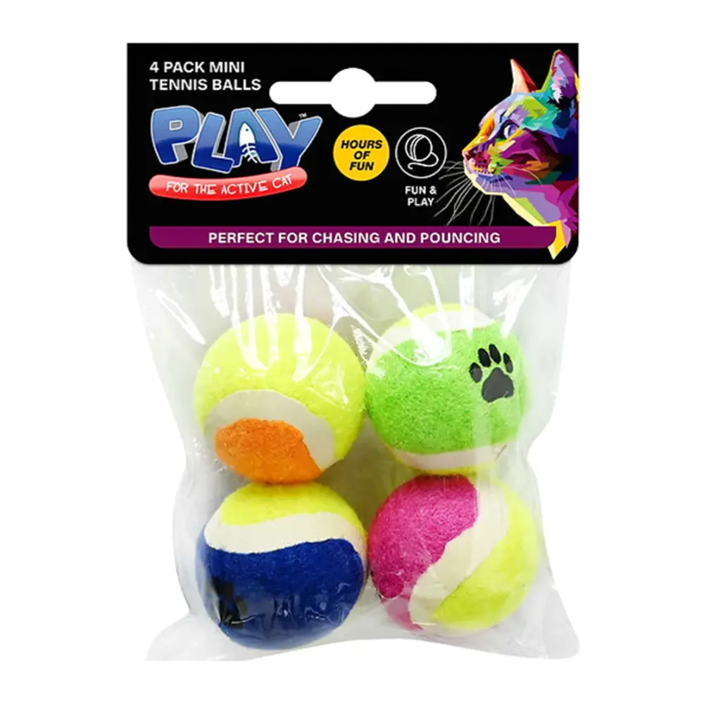 Bóng Tennis Mini Đồ Chơi Cho Chó Mèo, Play, Cat Toy, Mini Tennis Balls for Pet, 4 Quả - UNCLE BILLS