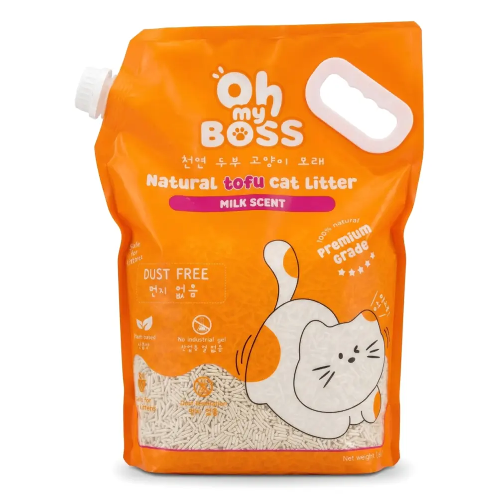 Cát Đậu Nành Tự Nhiên Cho Mèo Hương Sữa, Natural Tofu Cat Litter, Milk Scent (2.5kg) - OH MY BOSS