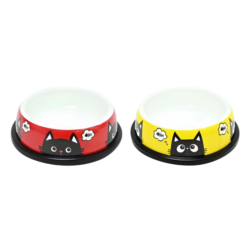Tô Đựng Thức Ăn Cho Mèo In Họa Tiết, Cat Bowl, Cat/Bone Print (200ml) - UNCLE BILLS