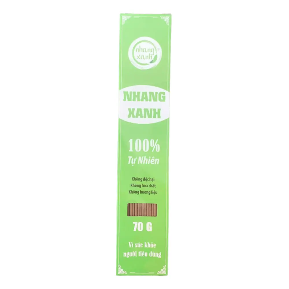 Nhang Xanh Tự Nhiên, 100% Natural Incense Sticks, 70 Cây, 30cm (70g) - NHANG XANH