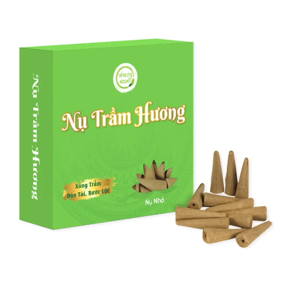 Nụ Trầm Hương Nụ Nhỏ, Agarwood Incense Cone Small Bud, 60 Viên (50g) - NHANG XANH