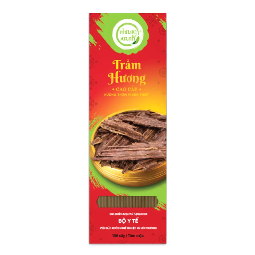 Trầm Hương Cao Cấp, Premium Agarwood Incense Sticks, 186 Cây, 20cm (100g) - NHANG XANH