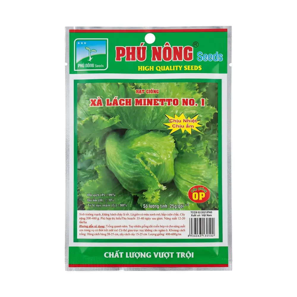 Hạt Giống Xà Lách Minetto No.1, Minetto Lettuce Seeds for Planting (2g) - PHU NONG SEEDS