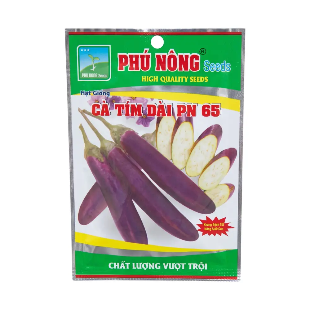 Hạt Giống Cà Tím Dài PN 65, Long Purple Eggplant Seeds for Planting (200mg) - PHU NONG SEEDS