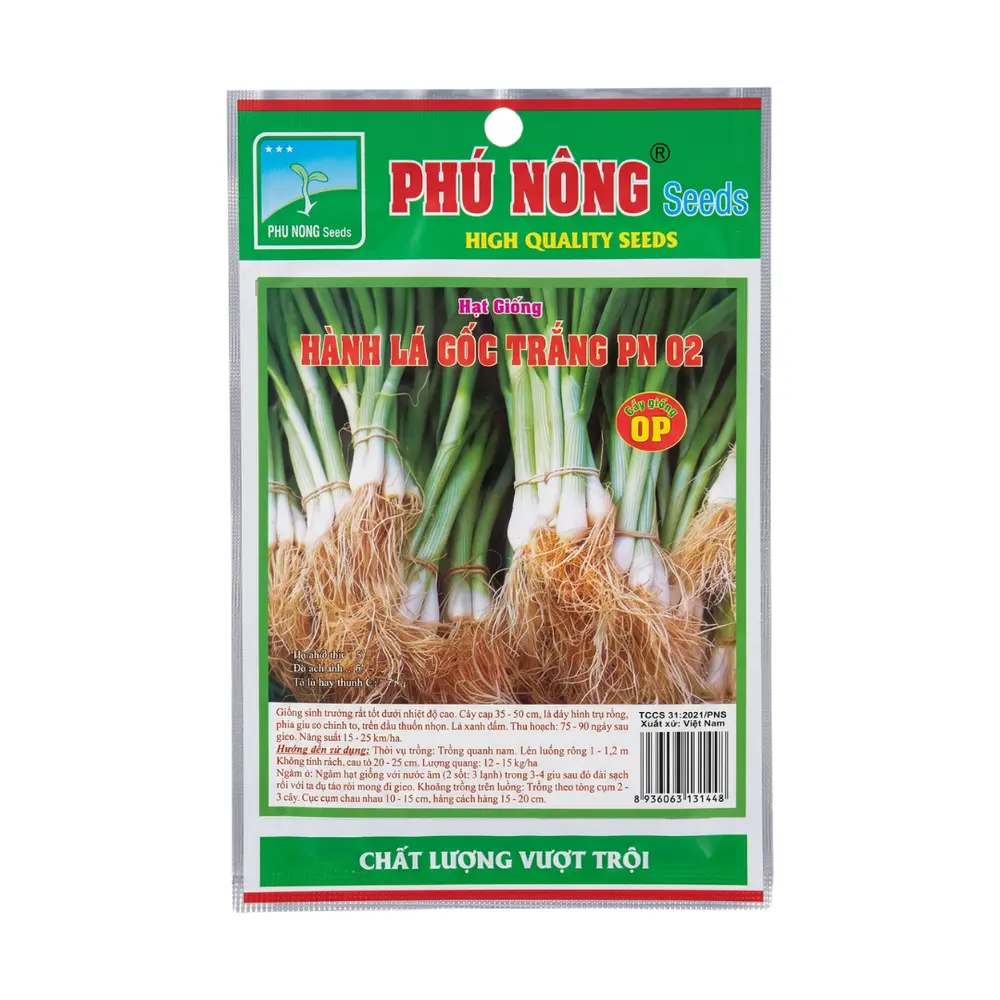 Hạt Giống Hành Lá Gốc Trắng PN 02, White Bunching Onion / Scallion Seeds for Planting (2g) - PHU NONG SEEDS