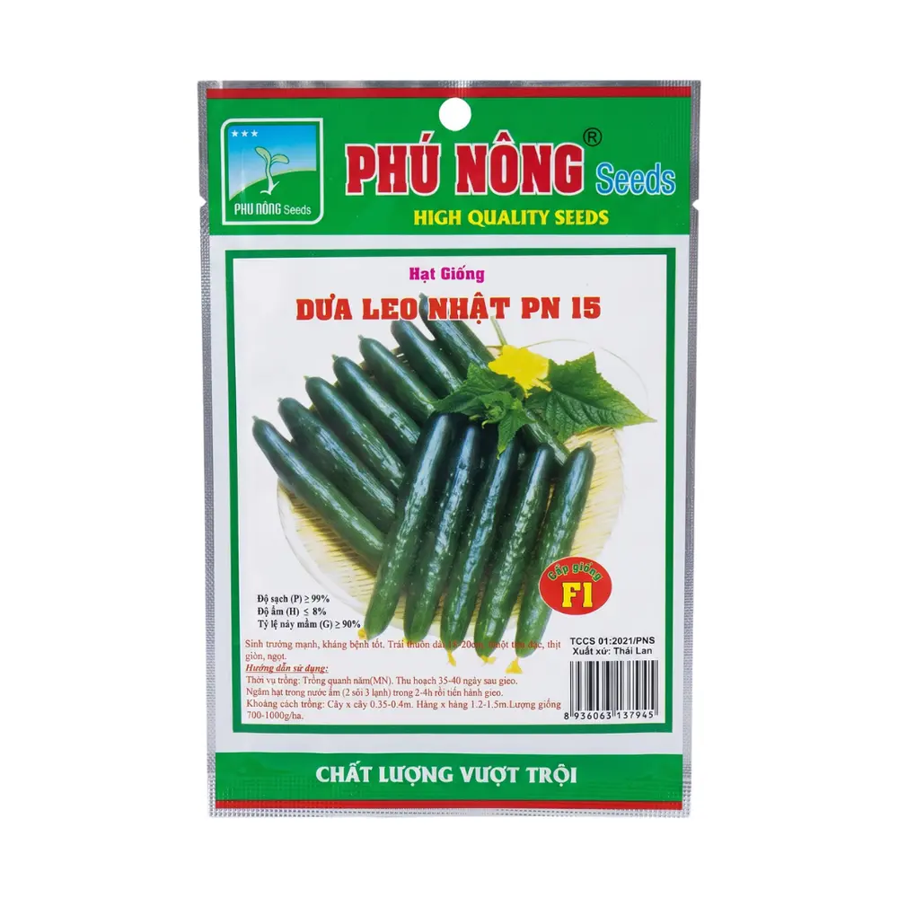 Hạt Giống Dưa Leo Nhật PN 15, Japanese Cucumber Seeds for Planting (500mg) - PHU NONG SEEDS