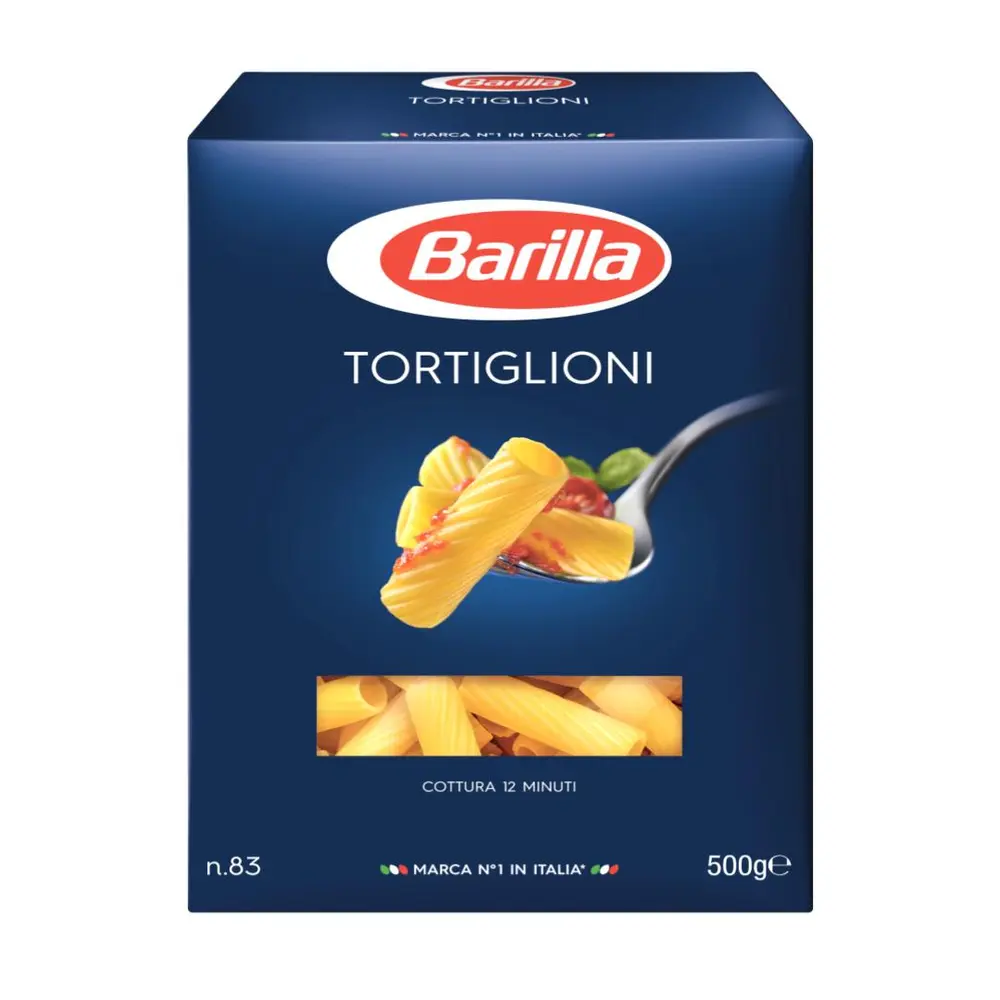 Nui Ống, Tortiglioni, No. 83, Durum Wheat Semolina Pasta (500g) - BARILLA
