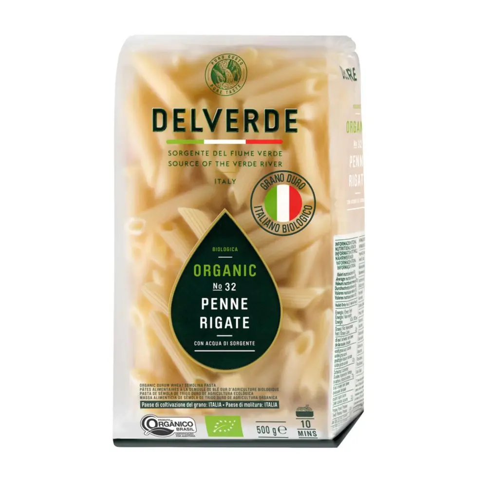 Nui Ống Hữu Cơ, Organic Penne Rigate, No. 32 (500g) - DELVERDE