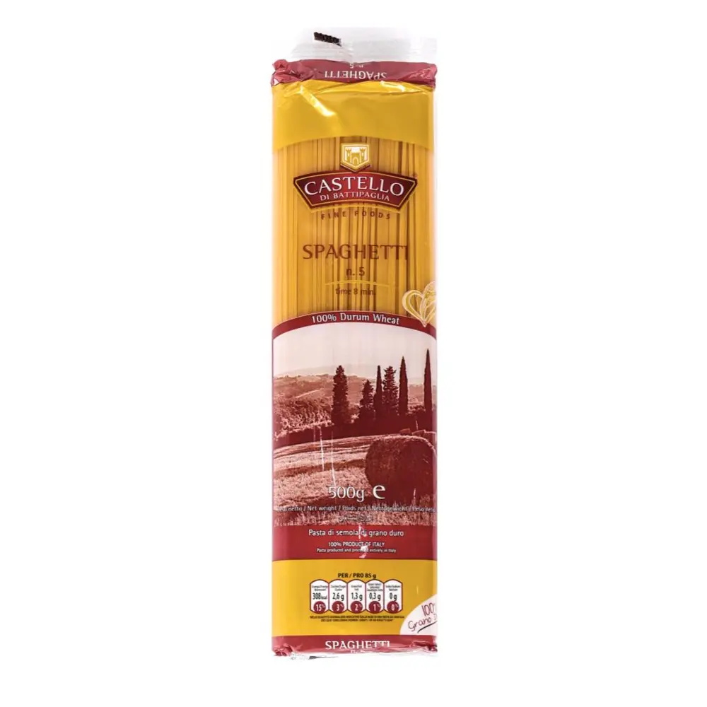 Mì Ý, Spaghetti, No. 5, 100% Durum Wheat (500g) - CASTELLO DI BATTIPAGLIA