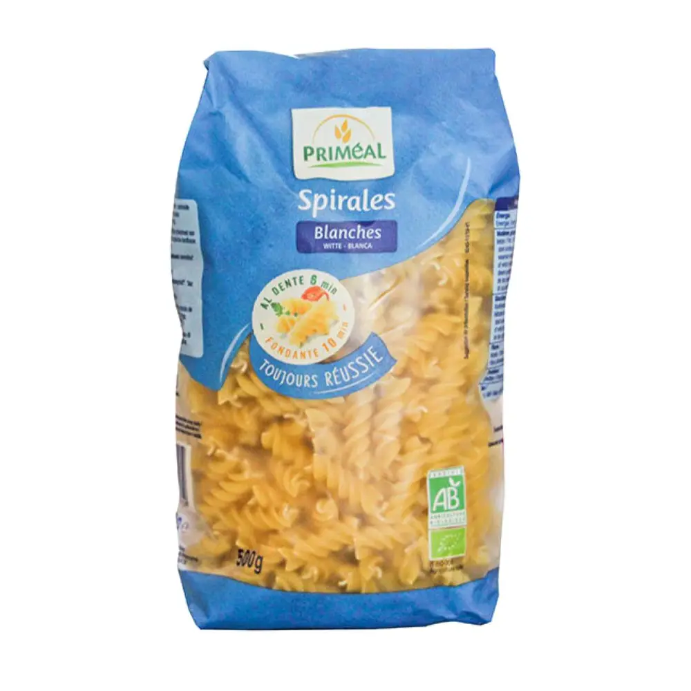 Nui Xoắn Hữu Cơ, Spirales, Blanches (500g) - PRIMÉAL