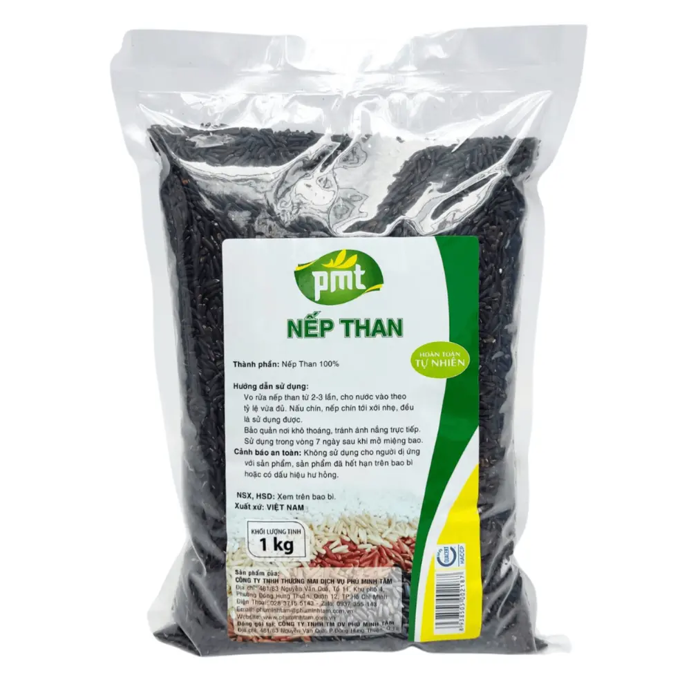 Nếp Than, Black Glutinous Rice (1kg) - PMT