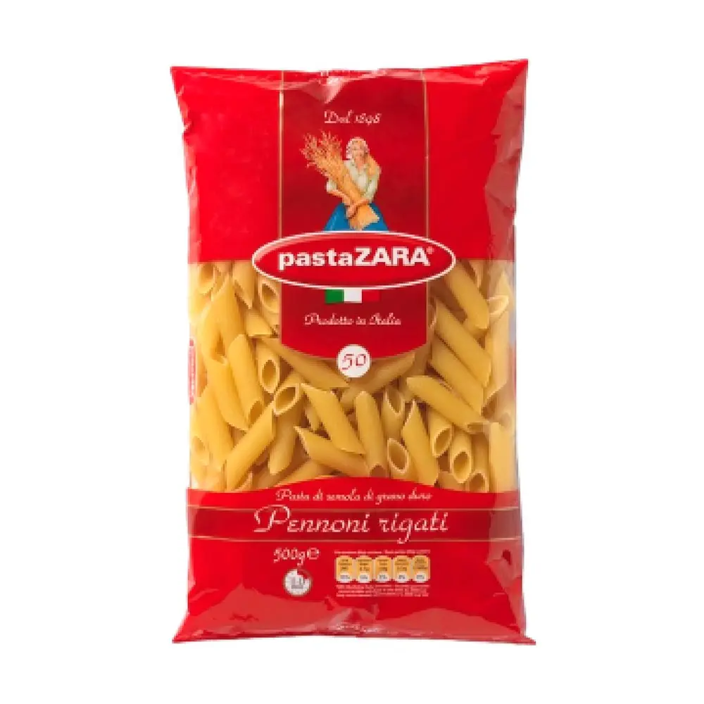 Nui Ống, Pennoni Rigati, No. 50 (500g) - PASTA ZARA