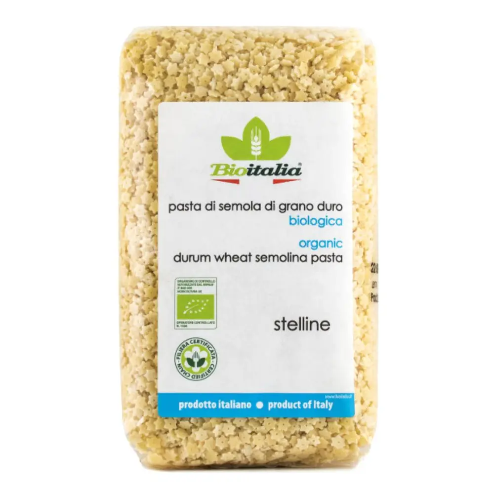 Nui Hình Sao Hữu Cơ, Organic Durum Wheat Semolina Pasta, Stelline (500g) - BIOITALIA