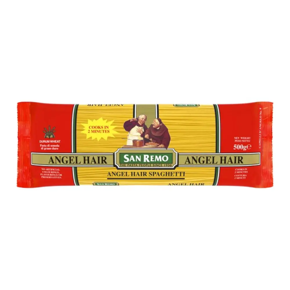 Mì Ý, Angel Hair Spaghetti, Durum Wheat (500g) - SAN REMO