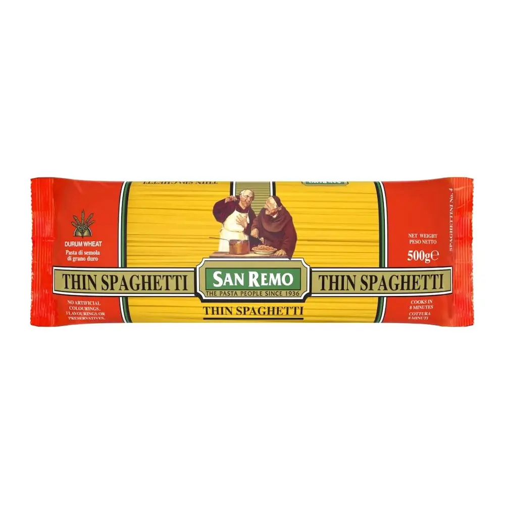 Mì Ý, Thin Spaghetti, Durum Wheat (500g) - SAN REMO