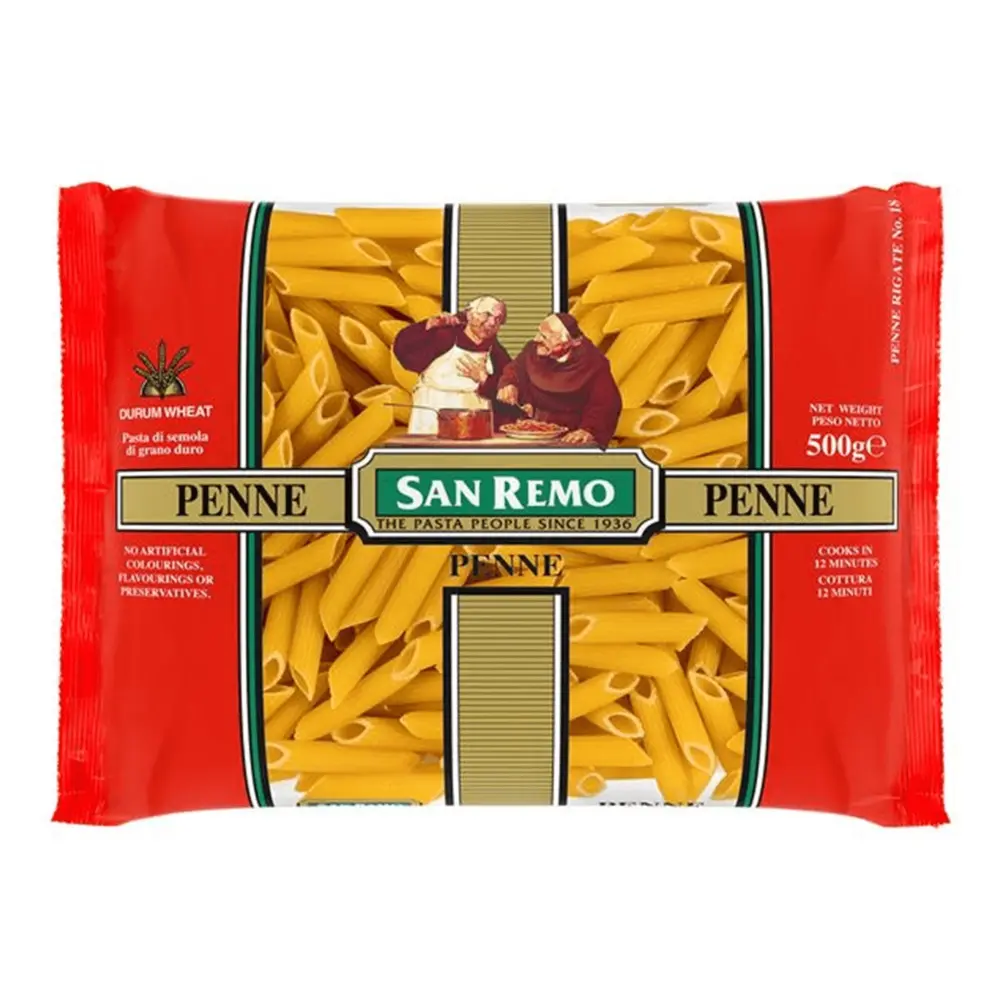 Nui Ống, Penne, No. 18, Durum Wheat (500g) - SAN REMO