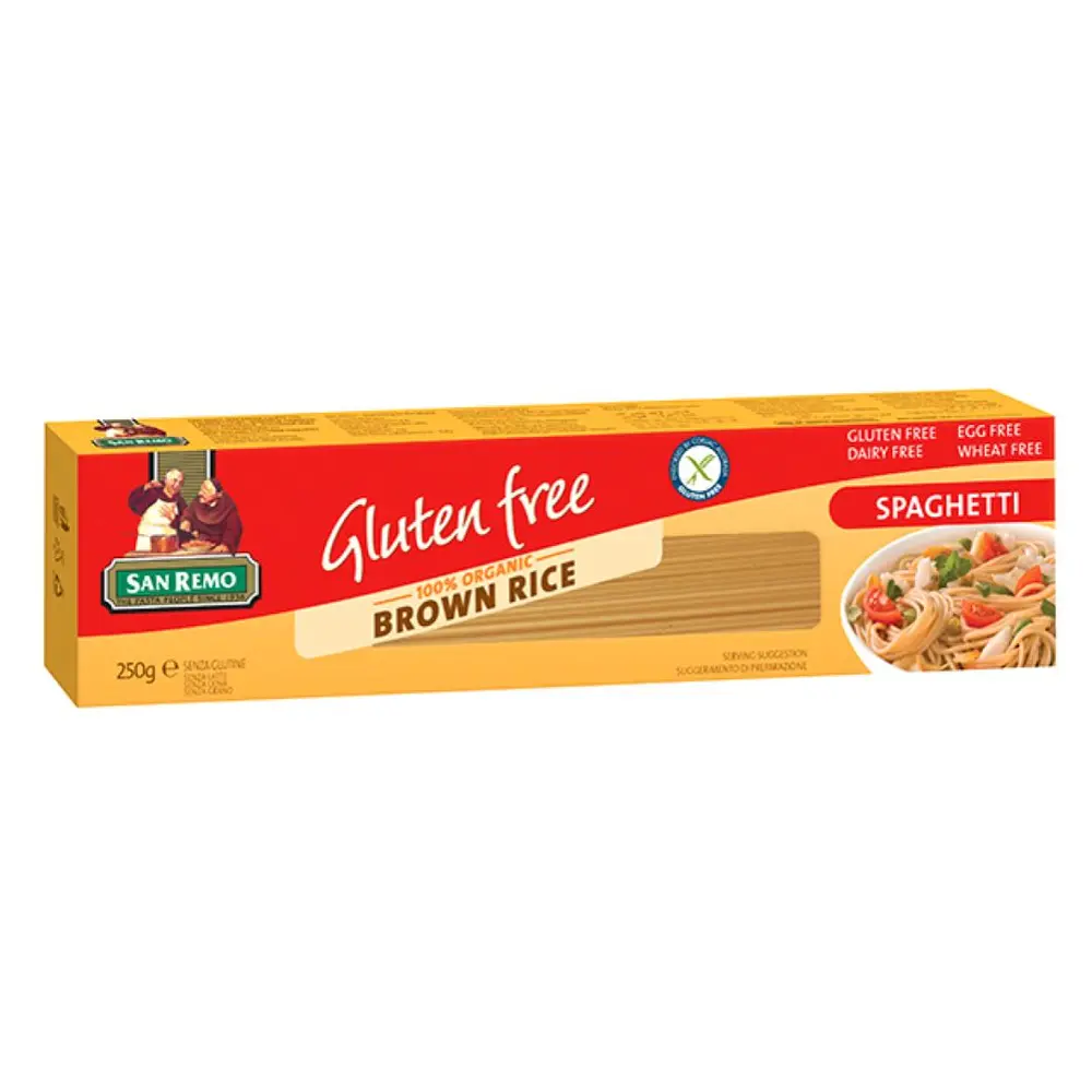 Mì Ý Gạo Lứt Hữu Cơ, Organic Brown Rice Spaghetti, Gluten Free (250g) - SAN REMO