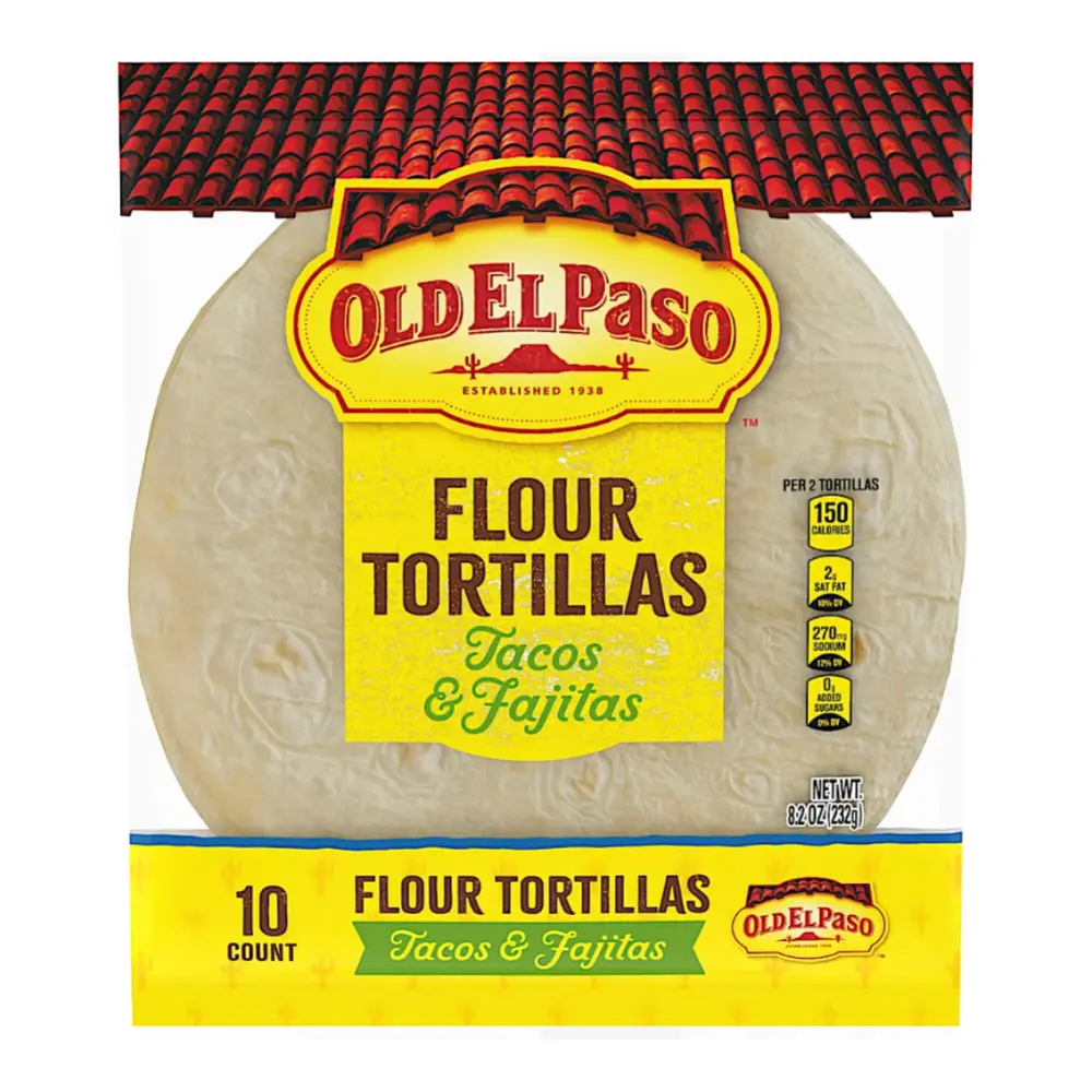 Bánh Tortilla, Flour Tortillas, Tacos & Fajitas, 10 Cái, 8.2 oz (232g) - OLD EL PASO
