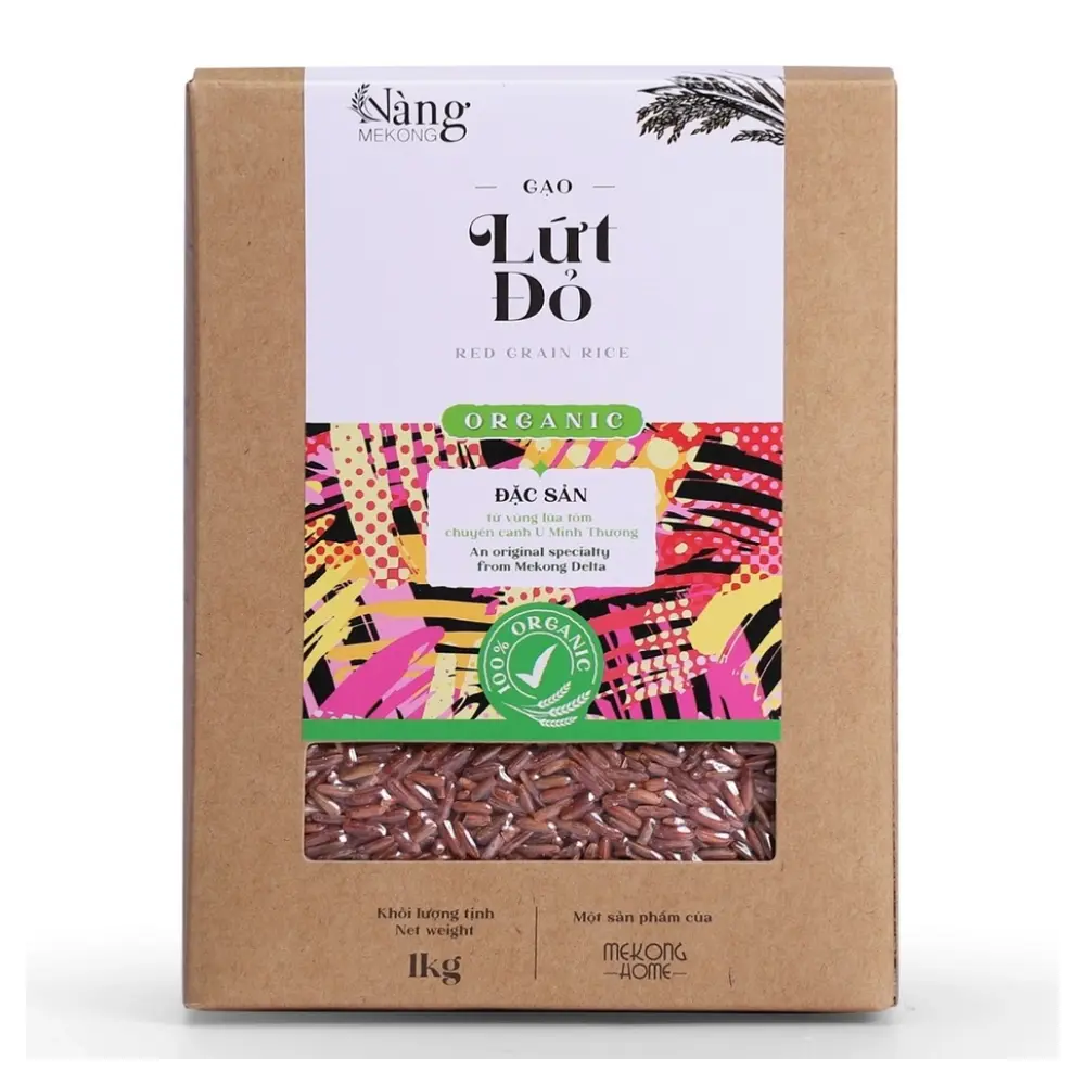 Gạo Lứt Đỏ Hữu Cơ, Organic Red Grain Rice (1kg) - MEKONG HOME