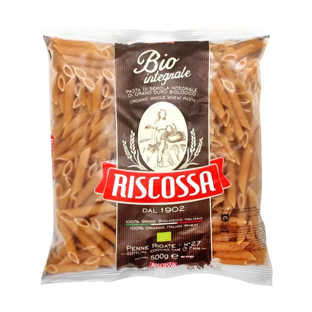 Nui Ống Nguyên Cám Hữu Cơ, Bio Integrale, Whole Wheat Penne Rigate, No. 27 (500g) - RISCOSSA