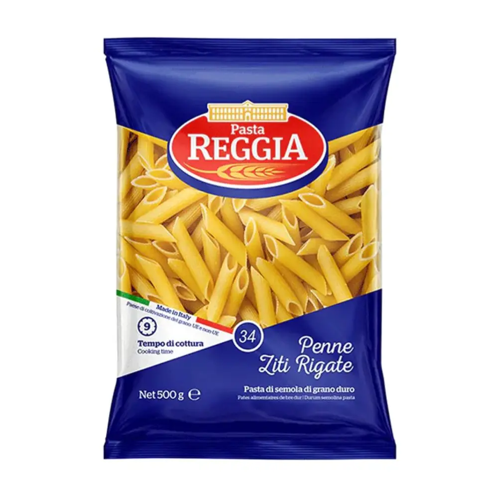 Nui Ống, Penne Liti Rigate, No. 34 (500g) - PASTA REGGIA