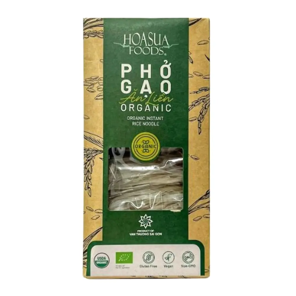 Phở Gạo Ăn Liền Hữu Cơ, Organic Instant Rice Noodle, Gluten Free (360g) - HOA SUA FOODS