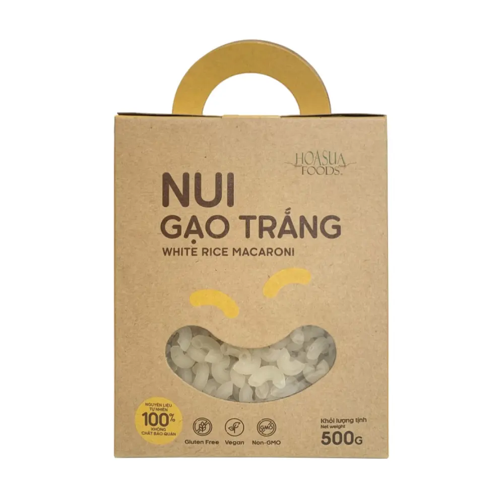 Nui Gạo Trắng, White Rice Macaroni (500g) - HOA SUA FOODS