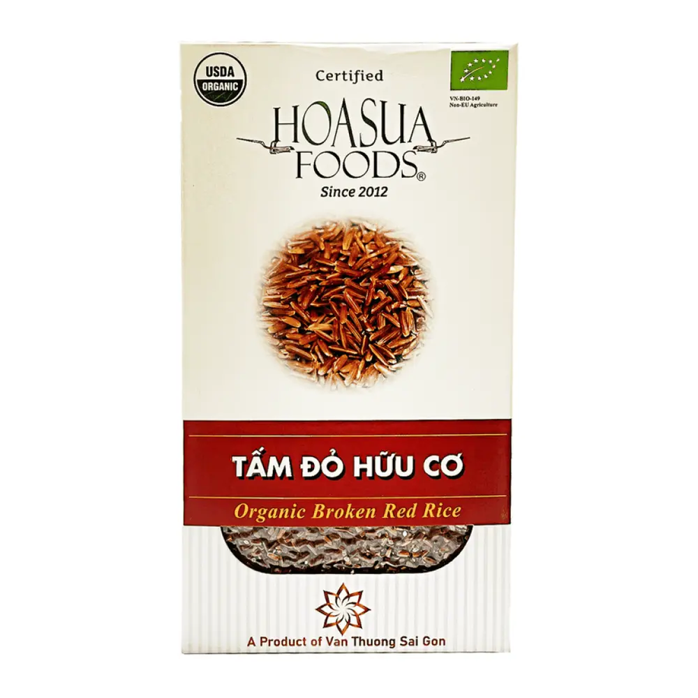 Gạo Tấm Đỏ Hữu Cơ, Organic Broken Red Rice (1kg) - HOA SUA FOODS