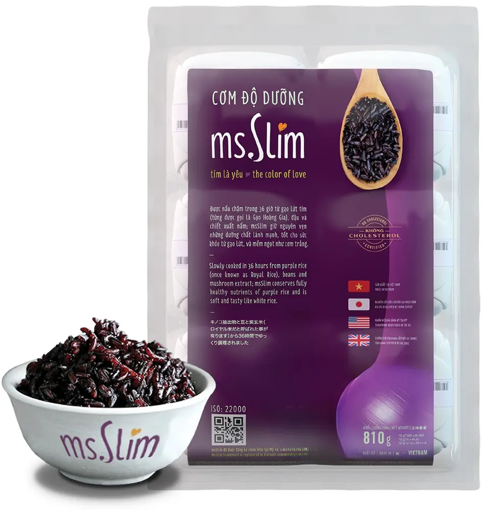 Cơm Lứt Tím Độ Dưỡng, Ready Healthy Purple Rice, No Cholesterol (810g) - MS. SLIM