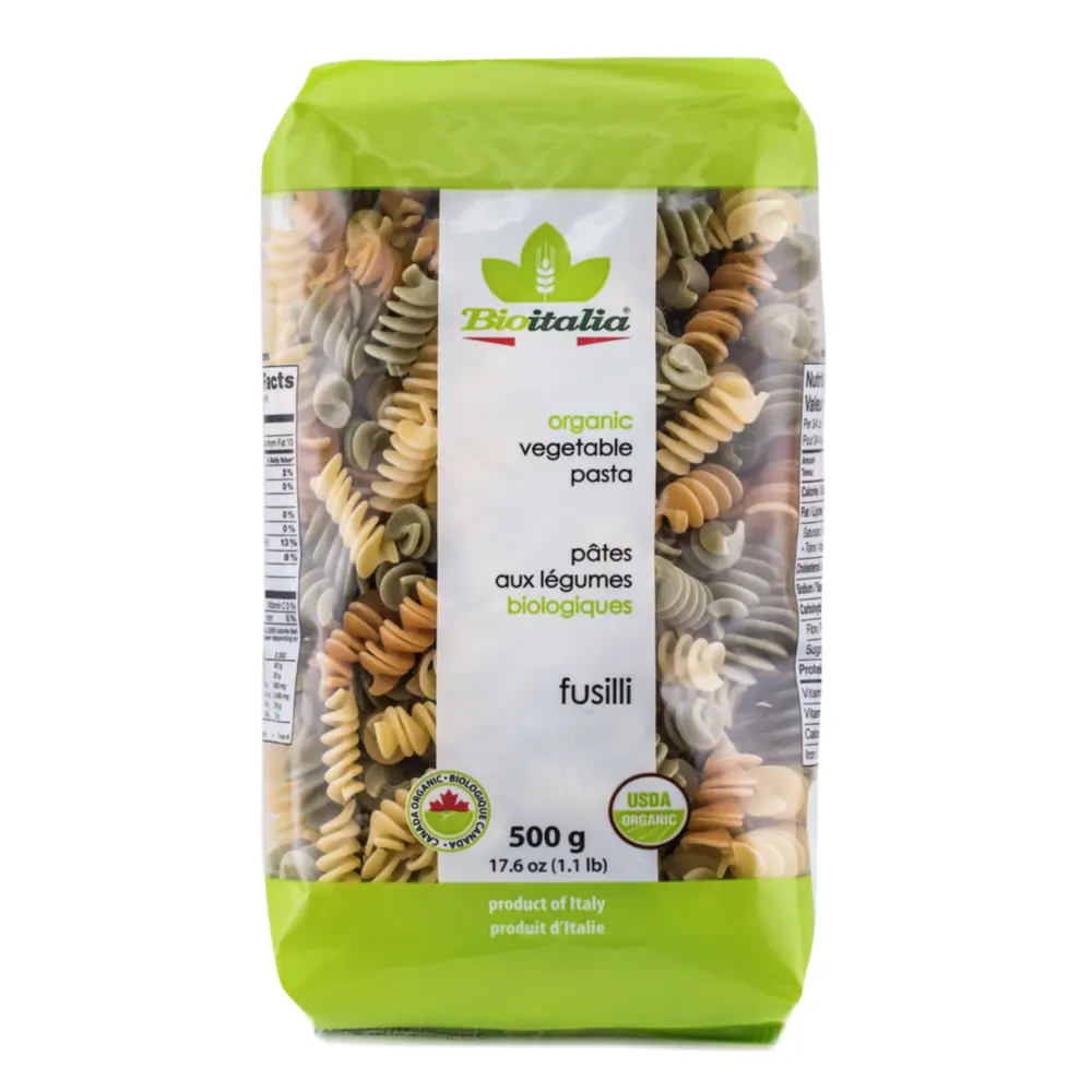 Nui Xoắn Rau Củ Hữu Cơ, Organic Vegetable Pasta, Fusilli, 17.6 oz (500g) - BIOITALIA
