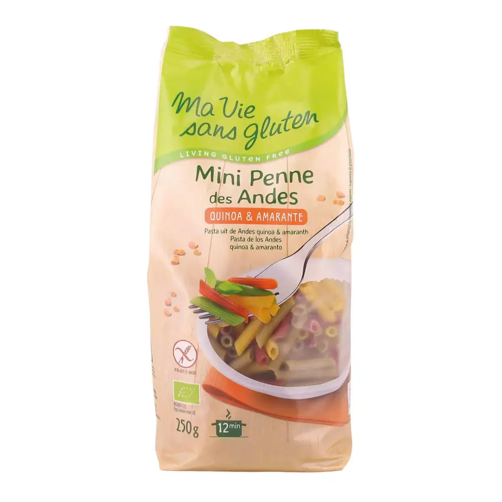 Nui Ống Mini Hữu Cơ Từ Hạt Diêm Mạch & Dền, Organic Quinoa & Amarante Mini Penne des Andes, Gluten Free (250g) - MA VIE SANS GLUTEN