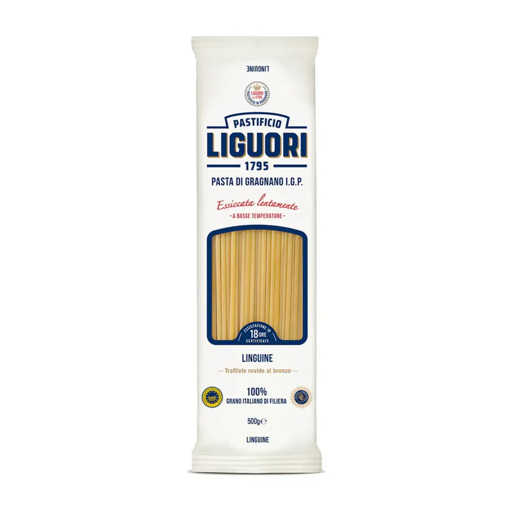Mì Ý Sợi Dẹp Cao Cấp, Pasta di Gragnano I.P.G., Linguine No. 7 (500g) - PASTIFICIO LIGUORI