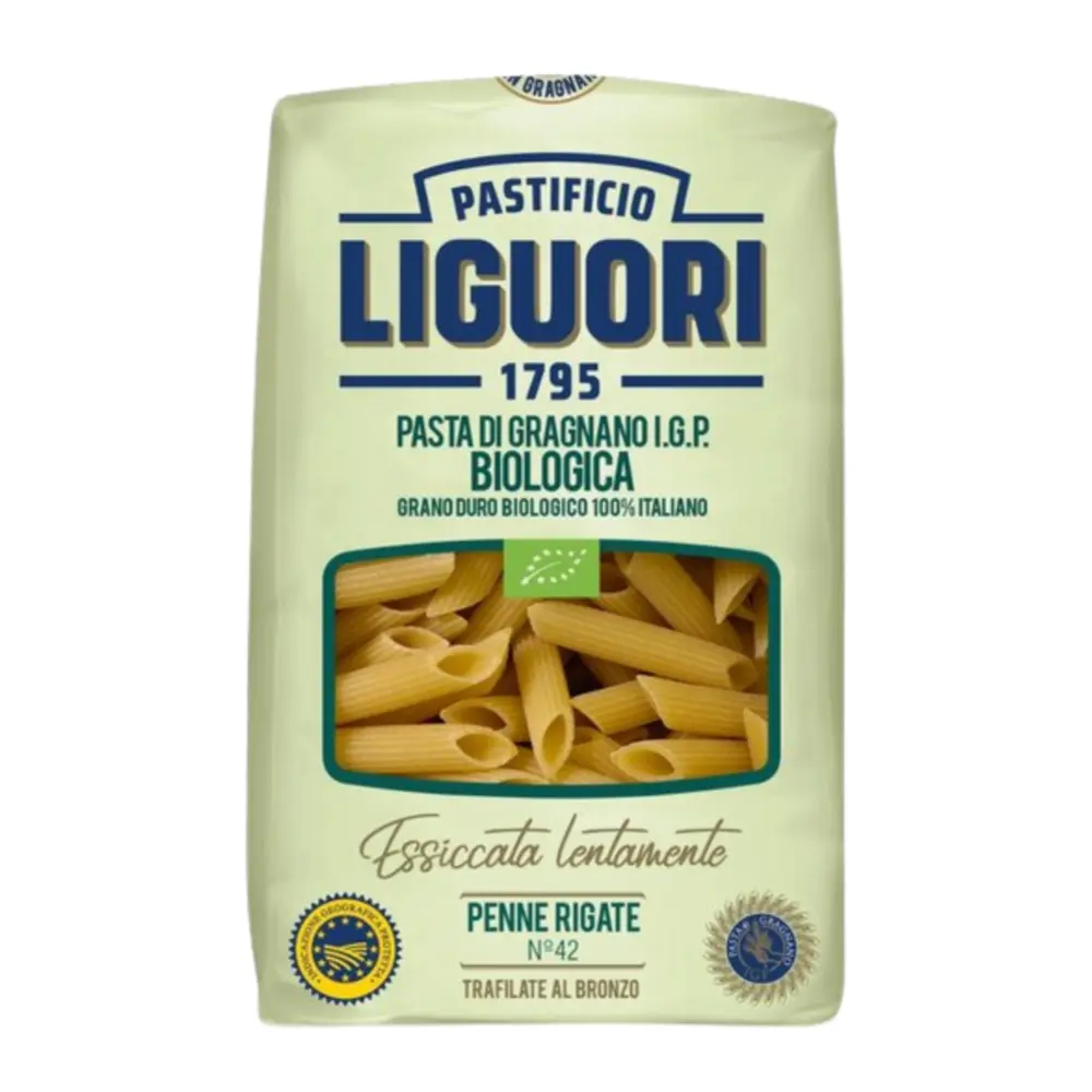 Nui Ống Hữu Cơ, Pasta di Gragnano I.G.P. Biologica, Penne Rigate No. 42 (500g) - PASTIFICIO LIGUORI