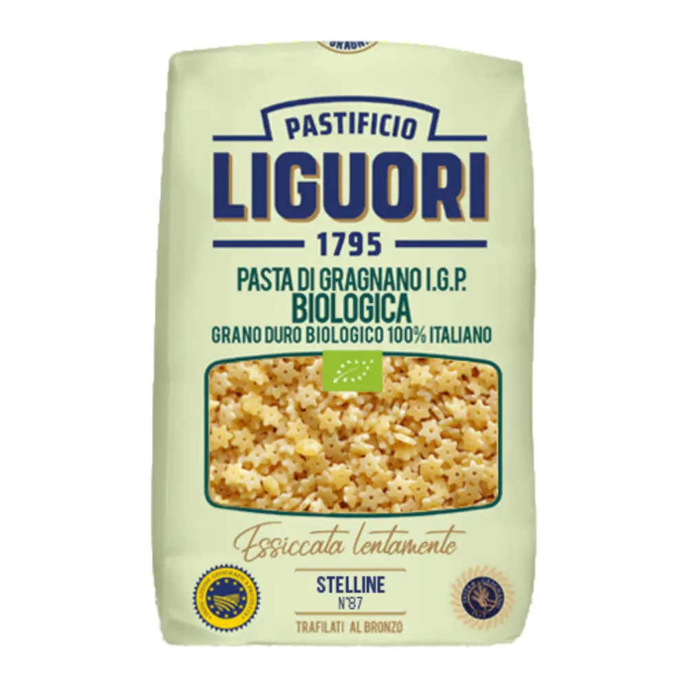 Nui Hình Sao Hữu Cơ, Pasta di Gragnano I.G.P. Biologica, Stelline No. 87 (500g) - PASTIFICIO LIGUORI